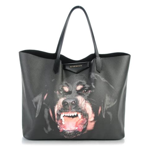 GIVENCHY Texutured Coated Canvas Rottweiler Print Medium 